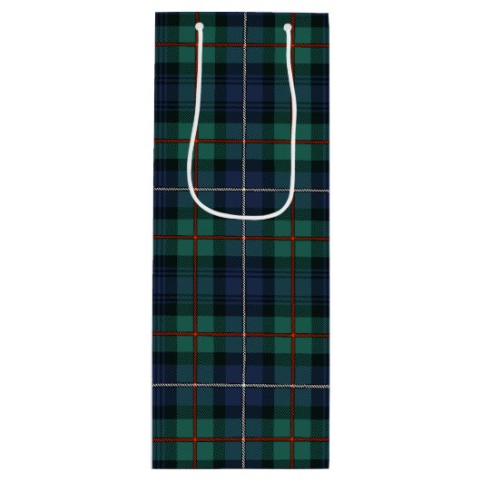 Christmas Tartan Clan Robertson Karierter Karo Geschenktüte Für Weinflaschen (Vorderseite)