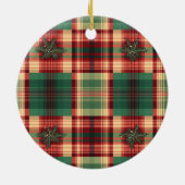 Christmas Tartan Custom Dog Foto Keramik Ornament (Hinten)