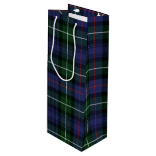 Christmas Tartan Green Lila Kariert Geschenktüte Für Weinflaschen