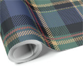 Christmas Tartan Navy Blue Green ID1141B Geschenkpapier (Rolleneckpunkt)