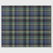 Christmas Tartan Navy Blue Green ID1141B Geschenkpapier (Flach)