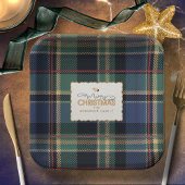 Christmas Tartan Navy Blue Green ID1141B Pappteller