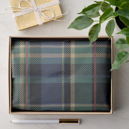 Christmas Tartan Navy Blue Green ID1141B Seidenpapier
