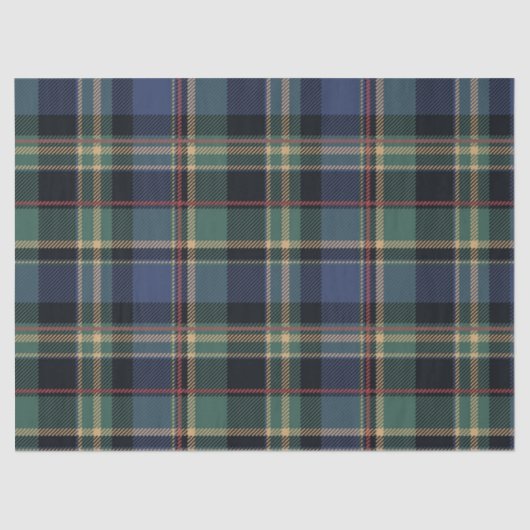 Christmas Tartan Navy Blue Green ID1141B Seidenpapier (Vorderseite)