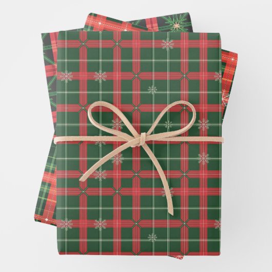 Christmas Tartan Pattern Geschenkpapier Set (Beispiel)