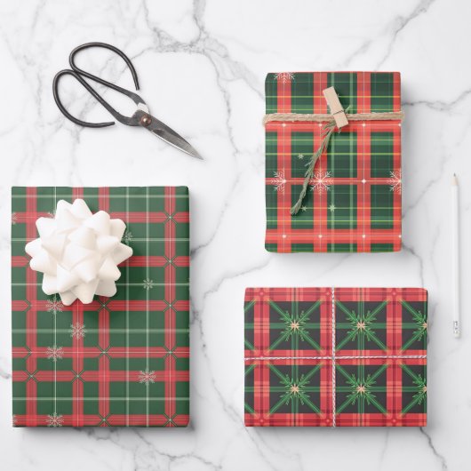 Christmas Tartan Pattern Geschenkpapier Set (Vorderseite)