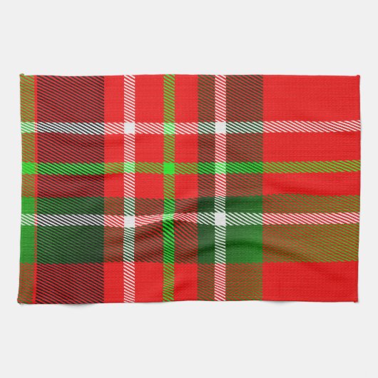 Christmas Tartan Pattern Geschirrtuch (Horizontal)