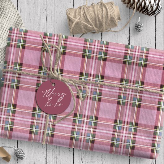 Christmas Tartan Pink/Green ID768 Geschenkpapier