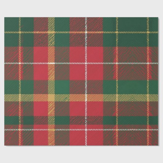Christmas Tartan Red and Green Geschenkpapier (Flach)