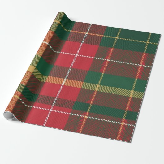 Christmas Tartan Red and Green Geschenkpapier (Ungerollt)