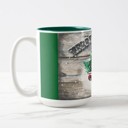 CHRISTMAS TASSE VINTAGER ROTER LKW (Links)
