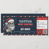 Christmas Tattoo Gift Certificate BlueCard Voucher Einladung (Vorne/Hinten)