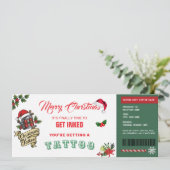 Christmas Tattoo Gift Certificate Card Voucher Einladung (Stehend Vorderseite)