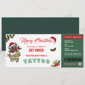 Christmas Tattoo Gift Certificate Card Voucher Einladung (Vorne/Hinten)