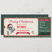 Christmas Tattoo Gift Certificate Card Voucher Einladung (Vorne/Hinten)