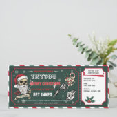 Christmas Tattoo Gift Certificate Card Voucher Einladung (Stehend Vorderseite)