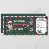 Christmas Tattoo Gift Certificate Card Voucher Einladung (Vorne/Hinten)