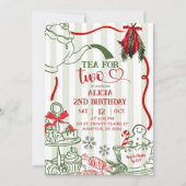 Christmas Tea 2nd Birthday Scribble Hand Drawn  Einladung (Vorderseite)