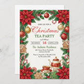 Christmas Tea Holiday Party Invitation Einladung (Vorne/Hinten)