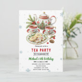 Christmas tea party invitation einladung (Stehend Vorderseite)