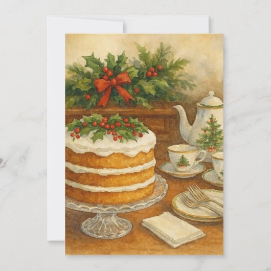 Christmas Tea Party / Tea Time  Einladung (Rückseite)