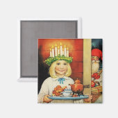 "Christmas Tea" von Jenny Nystrom Magnet (Vorderseite/Rückseite)