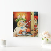 "Christmas Tea" von Jenny Nystrom Quadratische Wanduhr (Zuhause)