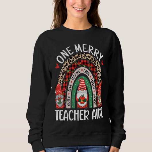 Christmas Teacher Aide  Gnomes Assistant Teacher Sweatshirt (Vorderseite)
