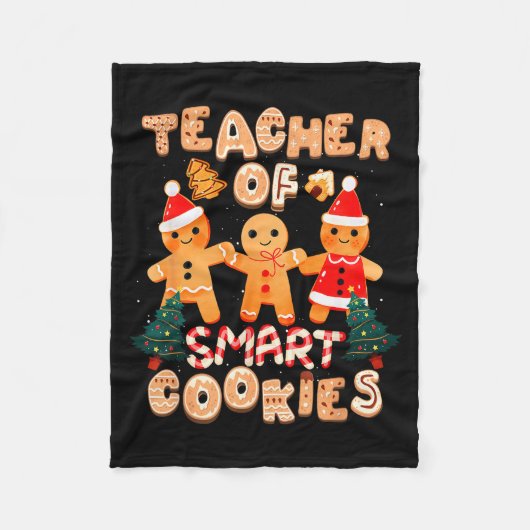 Christmas Teacher Cute Gingerbread Cookies Funny H Fleecedecke (Vorderseite)
