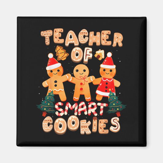Christmas Teacher Cute Gingerbread Cookies Funny H Magnet (Vorne)