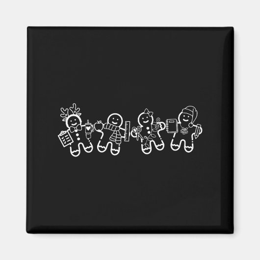 Christmas Teacher Cute Gingerbread Cookies Funny H Magnet (Vorne)