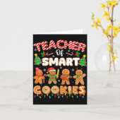 Christmas Teacher Of Smart Cookies Funny Cute Ging Karte (Gelbe Blume)