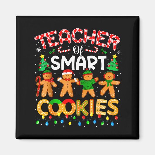 Christmas Teacher Of Smart Cookies Funny Cute Ging Magnet (Vorne)