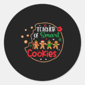 Christmas Teacher Of Smart Cookies Funny Cute Ging Runder Aufkleber (Vorderseite)
