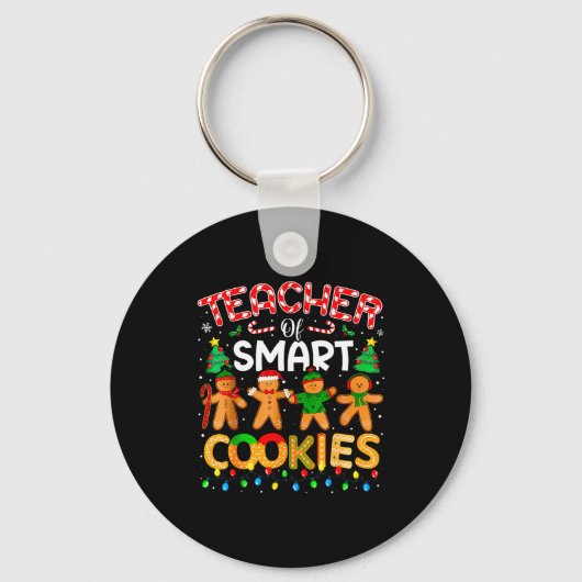Christmas Teacher Of Smart Cookies Funny Cute Ging Schlüsselanhänger (Vorderseite)