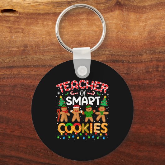 Christmas Teacher Of Smart Cookies Funny Cute Ging Schlüsselanhänger (Vorderseite)