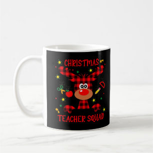 Christmas Teacher Squad Reindeer Red Pläd Snow Xm Kaffeetasse