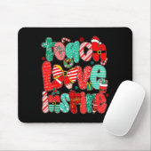 Christmas Teacher Teach Love Insre Xmas Vibes Mousepad (Mit Mouse)