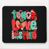 Christmas Teacher Teach Love Insre Xmas Vibes Mousepad (Vorne)