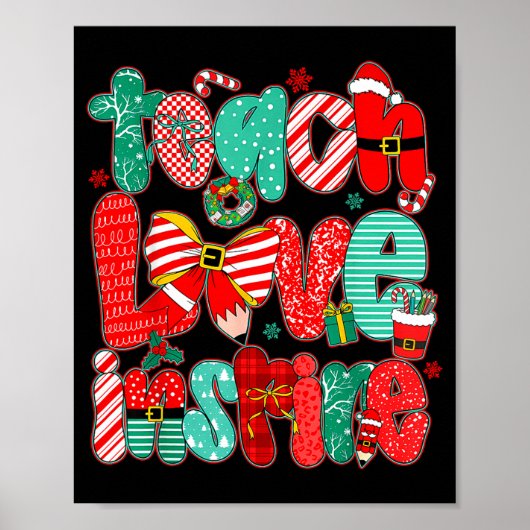 Christmas Teacher Teach Love Insre Xmas Vibes  Poster (Vorne)
