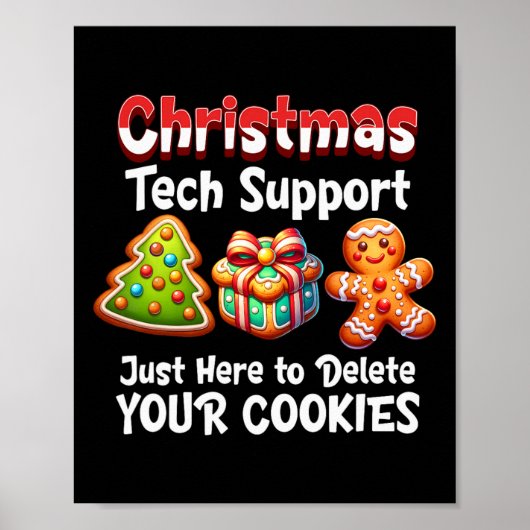 Christmas Tech Support Here To Delete Cookies Men  Poster (Vorne)