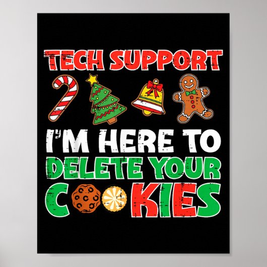 Christmas Tech Suprt Delete Cookies Funny Xmas Men Poster (Vorne)