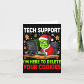 Christmas Tech Suprt Here To Delete Cookies Holida Karte (Vorderseite)