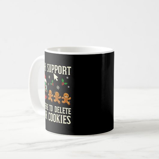 Christmas Tech Suprt Here To Delete Cookies It Men Kaffeetasse (Vorderseite Links)