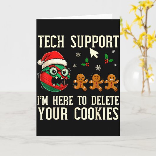 Christmas Tech Suprt Here To Delete Cookies It Men Karte (Gelbe Blume)