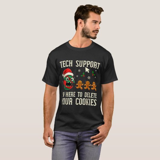 Christmas Tech Suprt Here To Delete Cookies It Men T-Shirt (Vorne ganz)