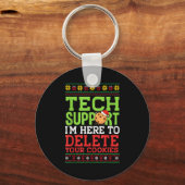 Christmas Tech Suprt Here To Delete Cookies Ugly S Schlüsselanhänger (Vorderseite)