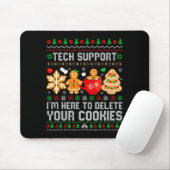 Christmas Tech Suprt Here To Delete Cookies Ugly X Mousepad (Mit Mouse)