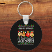 Christmas Tech Suprt Here To Delete Cookies Ugly X Schlüsselanhänger (Vorderseite)