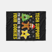 Christmas Tech Suprt Here To Delete Cookies Xmas M Fleecedecke (Vorderseite (Horizontal))